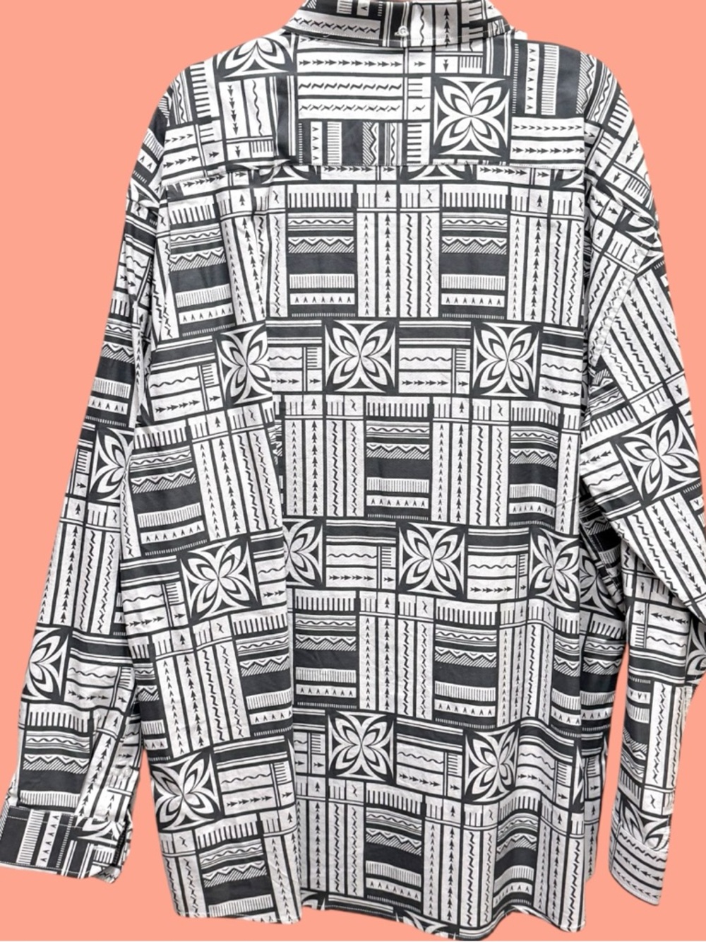 Tanoa Hawaiian Long Sleeve Shirt Mens 6XL Tapa Tribal Polynesian Alohawear - Picture 3 of 10